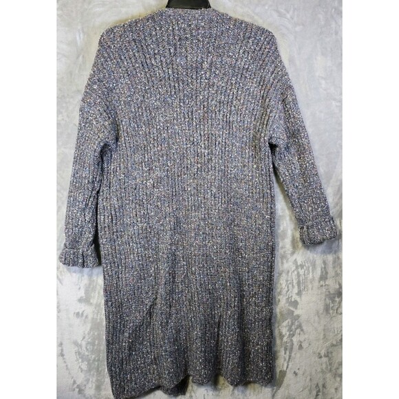 Universal Thread Cardigan Women XL Blue Gray Open Front Knit Pockets Wool Blend - Picture 4 of 7